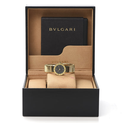Bulgari 18K Yellow Gold 23mm Tubogas Quartz Watch Black 14 of 14