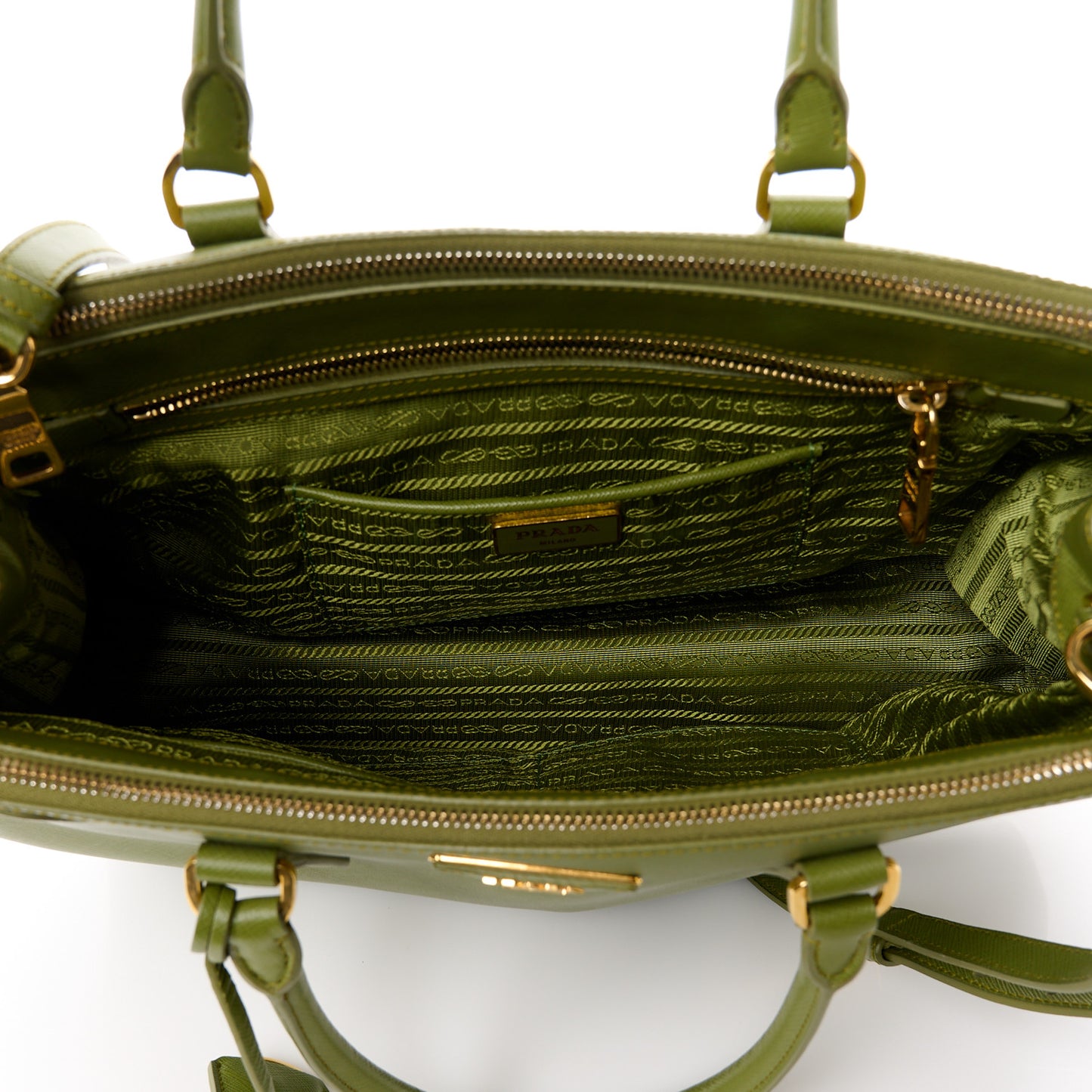 Saffiano Medium Galleria Double Zip Tote Edera