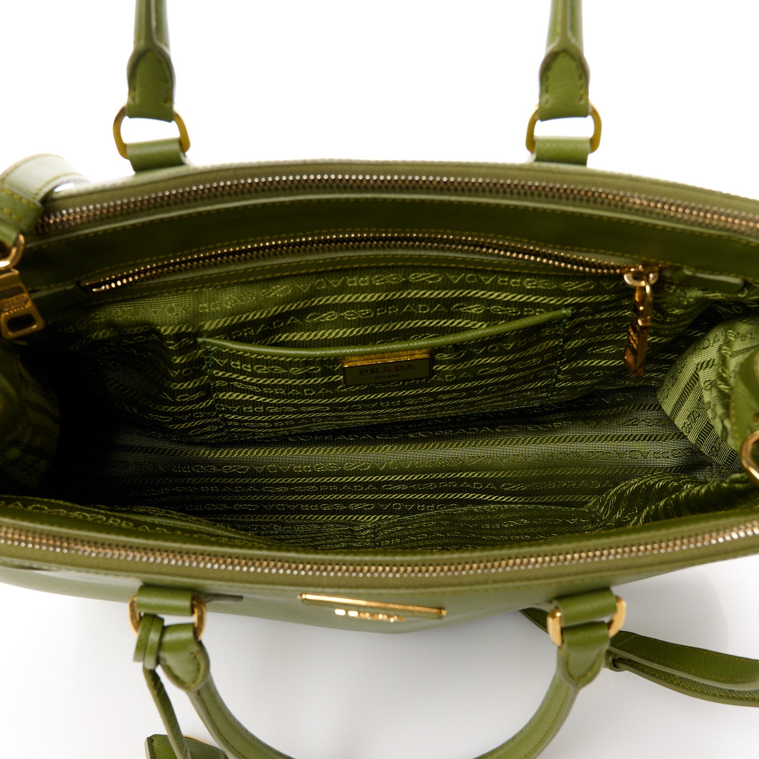 Prada Saffiano Medium Galleria Double Zip Tote Edera 5 of 12