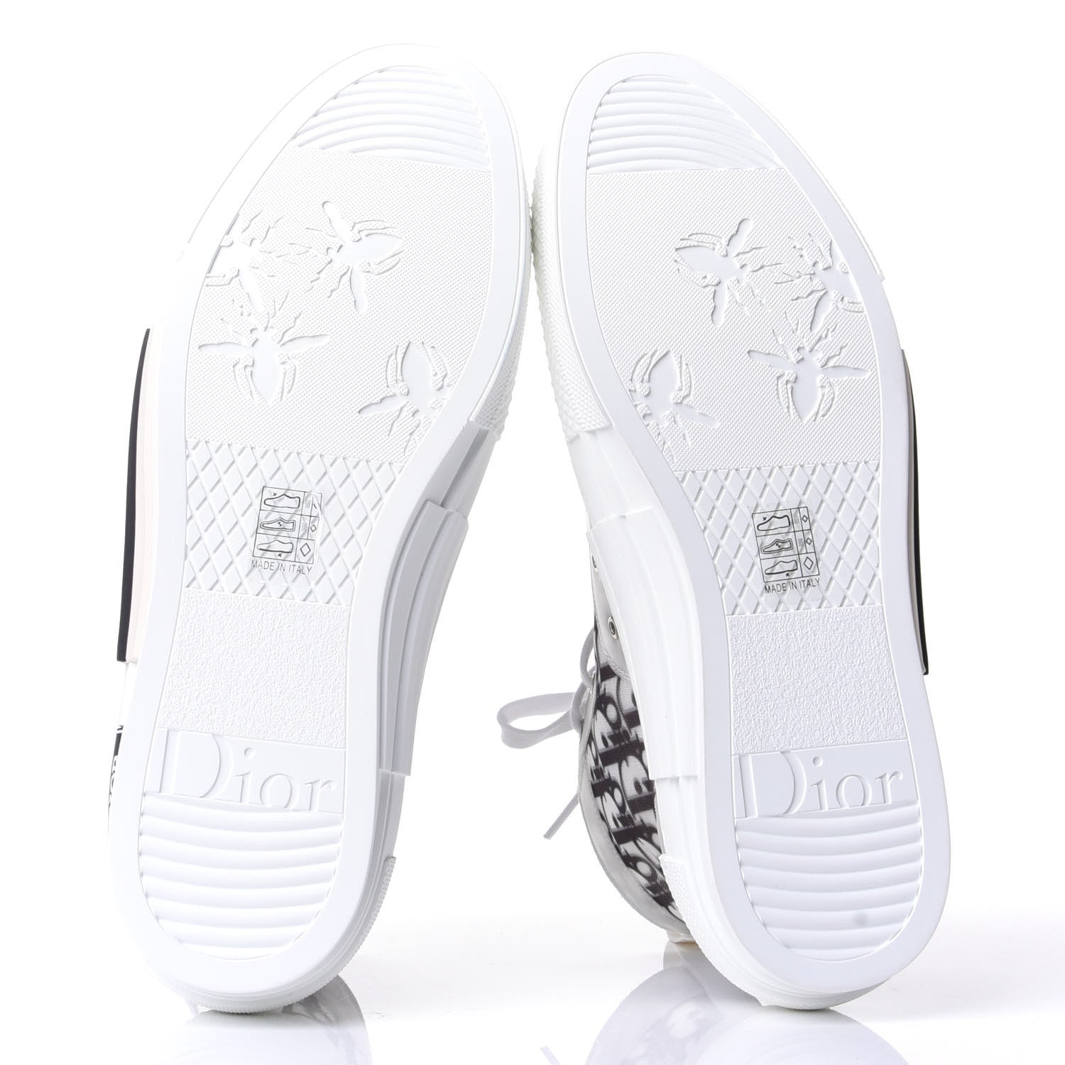 Christian Dior Technical Canvas Oblique Mens B23 High Top Sneakers 44 White Black 7 of 11