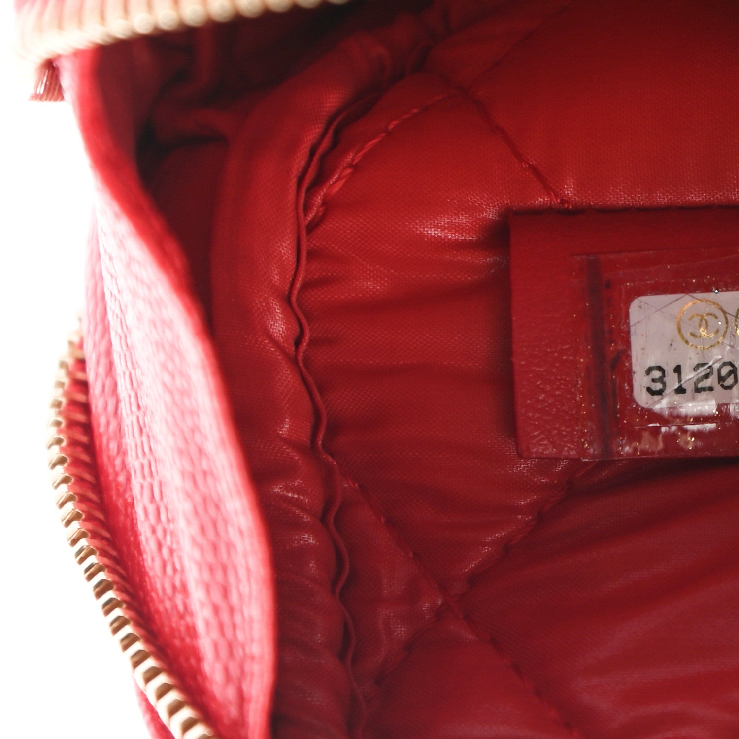 Chanel Caviar Quilted Small Curvy Pouch Cosmetic Case Red 7 of 7