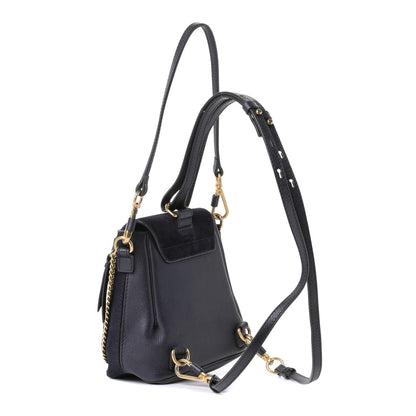 Chloe Suede Calfskin Studded Mini Faye Backpack Full Blue 5 of 12