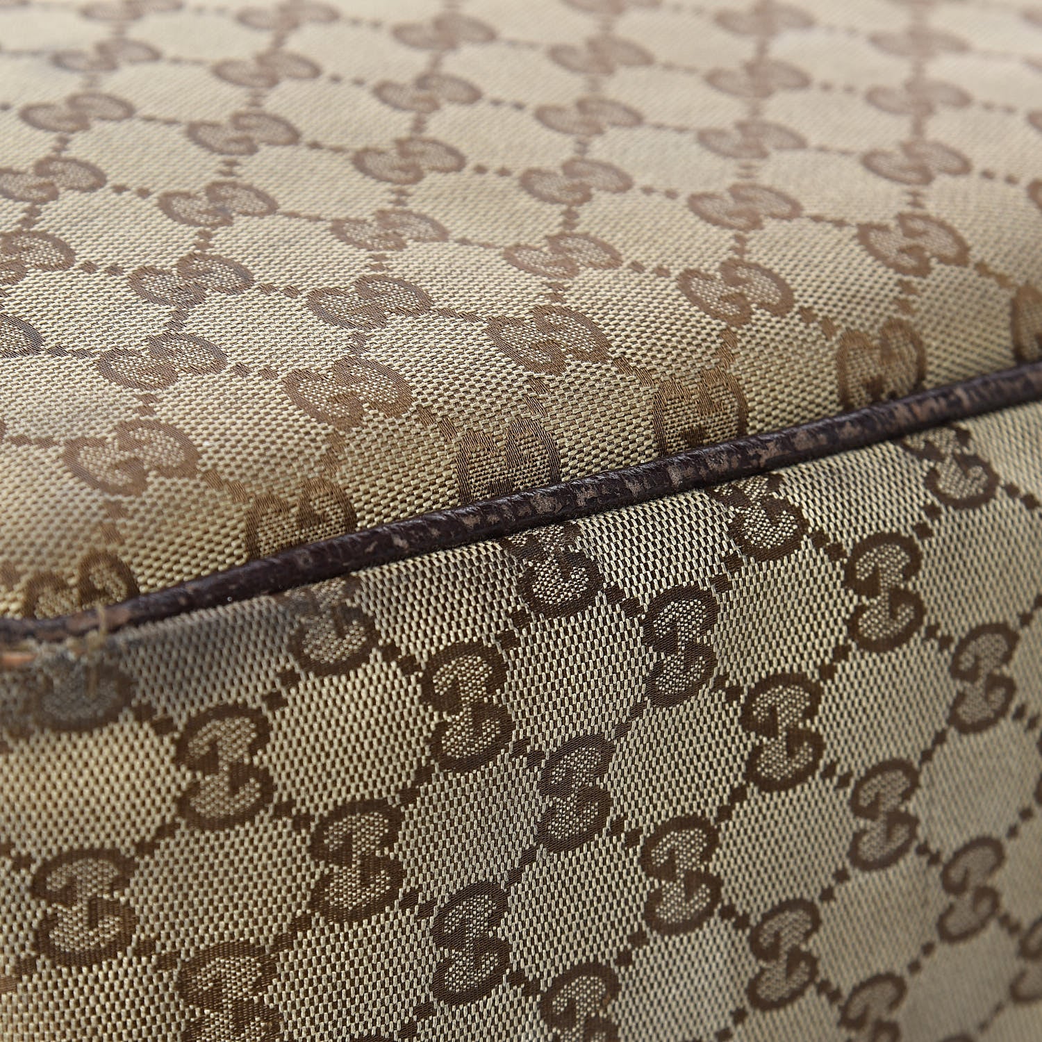 Gucci Monogram Natural Pigskin Large Diaper Bag Beige Ebony Cocoa Dark Chocolate 25 of 29