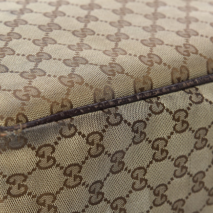 Gucci Monogram Natural Pigskin Large Diaper Bag Beige Ebony Cocoa Dark Chocolate 25 of 29