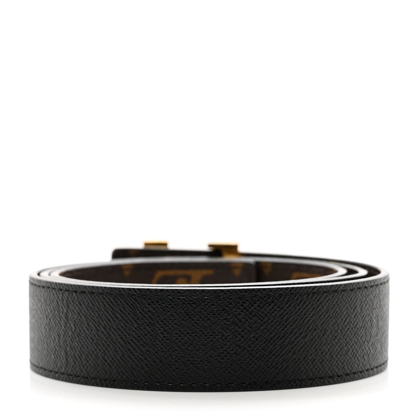 Calfskin Monogram 30mm LV Initiales Reversible Belt 85/34 Black