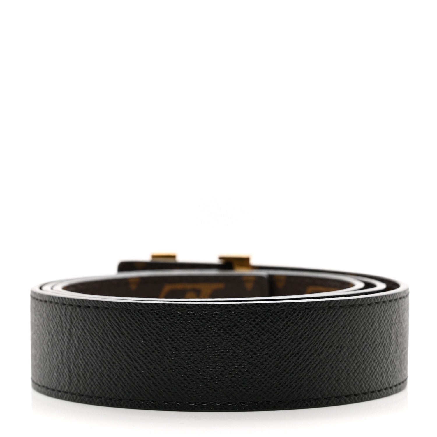Louis Vuitton Calfskin Monogram 30mm LV Initiales Reversible Belt 85/34 Black 2 of 5