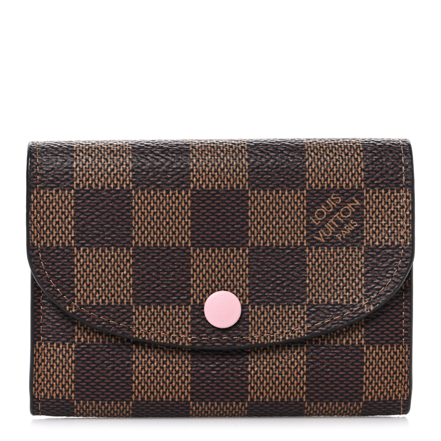 Damier Ebene Rosalie Coin Purse Rose Ballerine