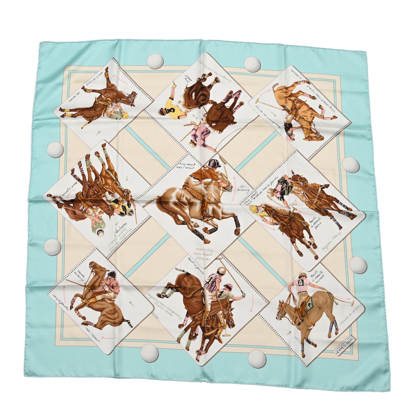 Silk Hermes Cup Palm Beach Scarf 90