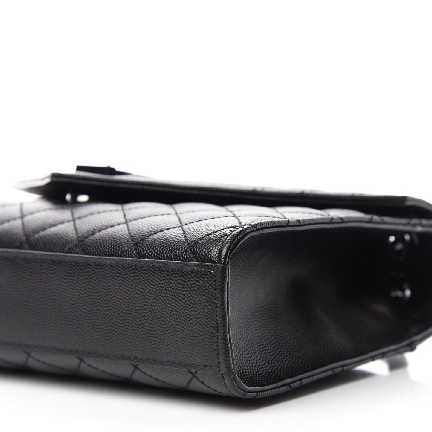 Grain De Poudre Textured Mixed Matelasse Triquilt Medium Monogram Satchel Black