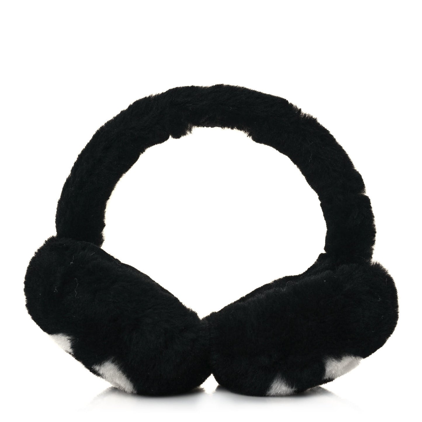 Shearling CC Ear Muffs Black White