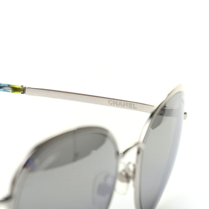 Chanel Metal Spring Round Sunglasses 4206 Silver 5 of 8