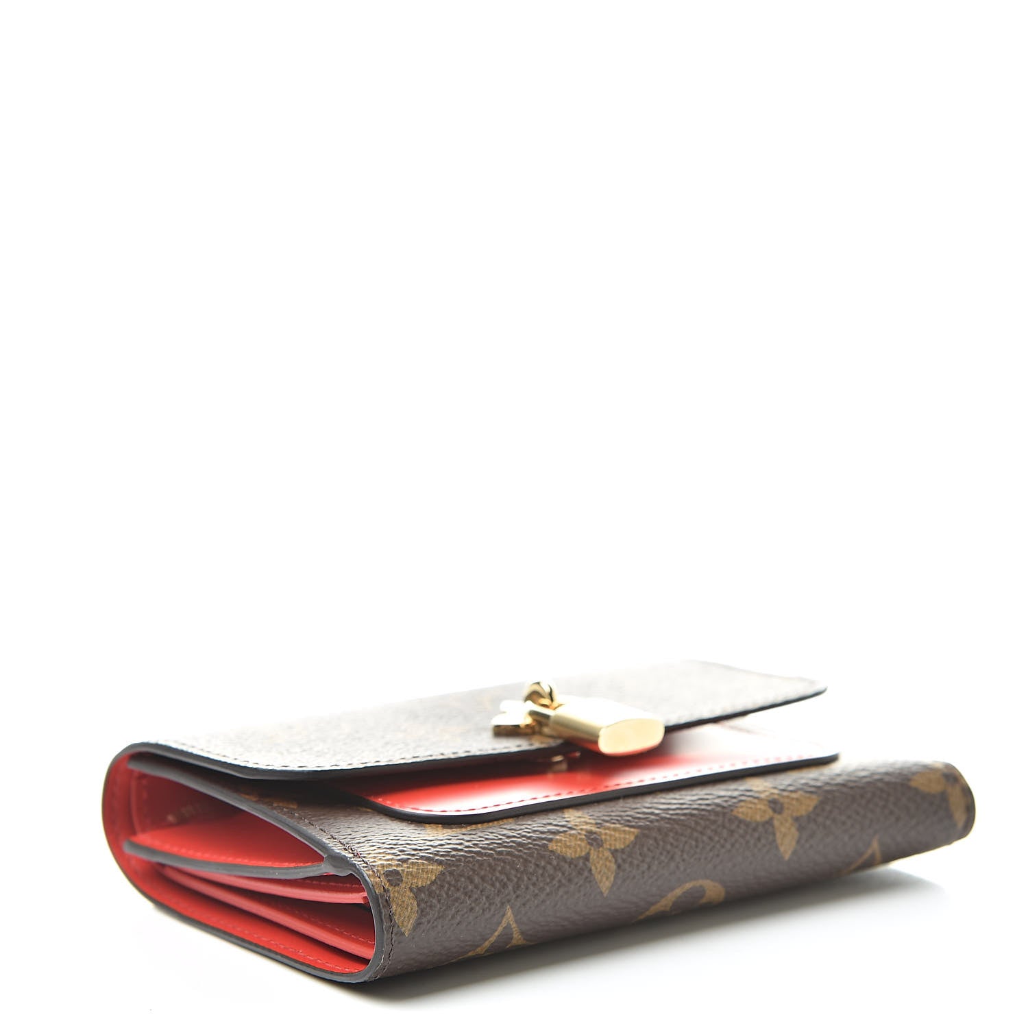 Louis Vuitton Monogram Flower Lock Compact Wallet Coquelicot 4 of 7