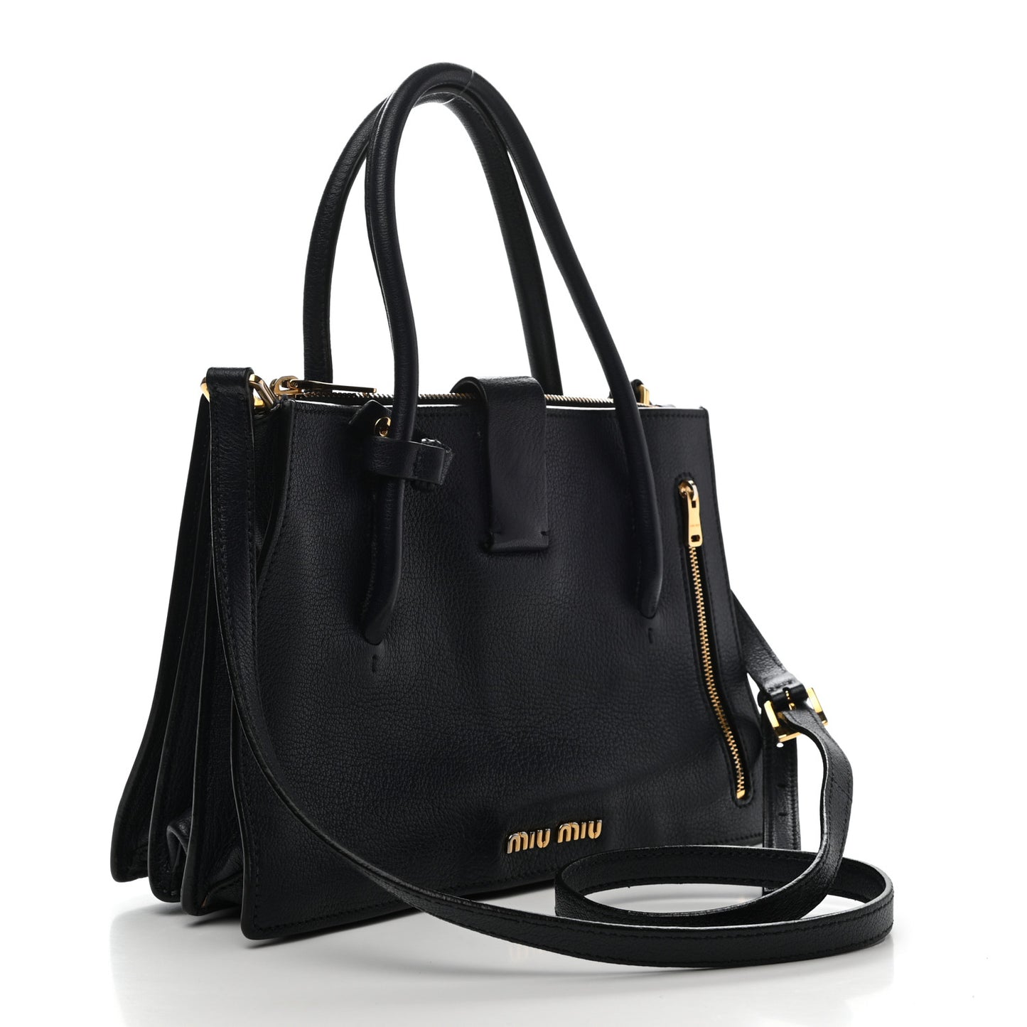 Goatskin Madras Tote Black