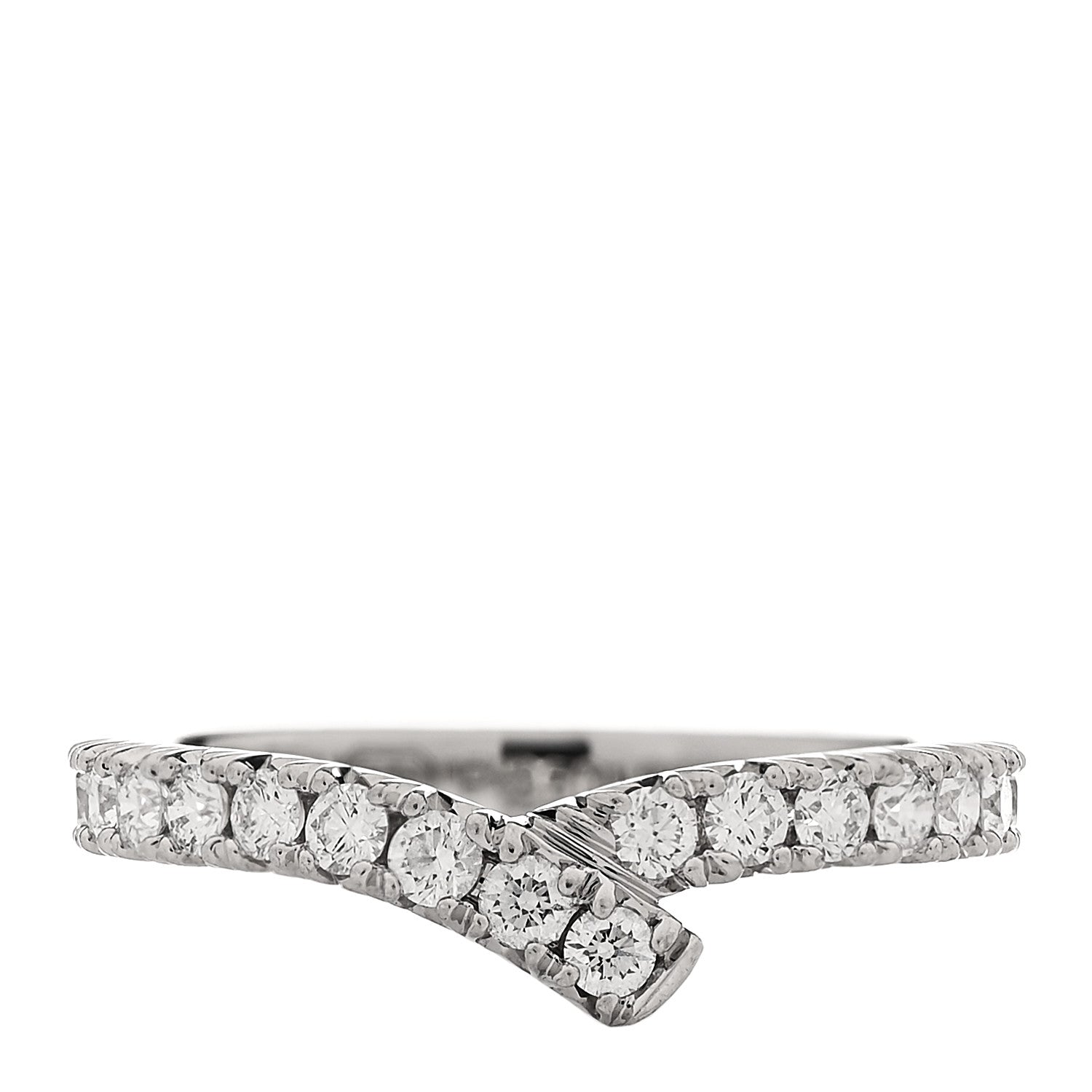 Harry Winston Platinum Diamond Ribbon Wedding Band Ring 49 4.75 1 of 5