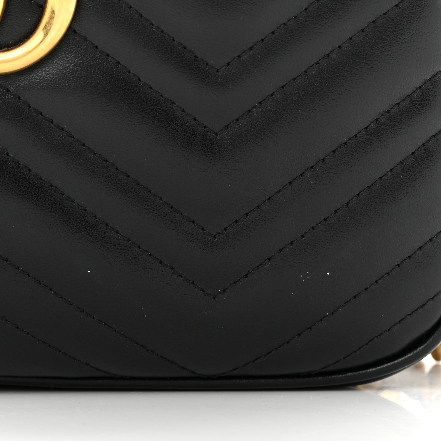 Gucci Calfskin Matelasse Small GG Marmont Chain Shoulder Bag Black 12 of 12
