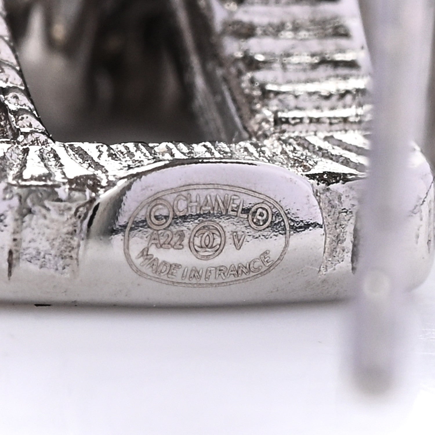 Chanel Crystal CC Drop Earrings Silver 4 of 5