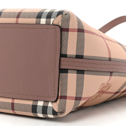 Burberry Grainy Calfskin Haymarket Check Medium Reversible Tote Light Elderberry 8 of 18