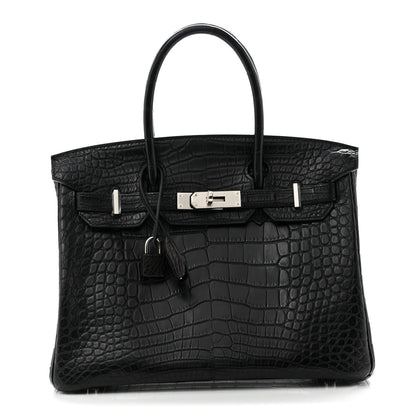 Hermes Matte Alligator Birkin 30 Black 1 of 13