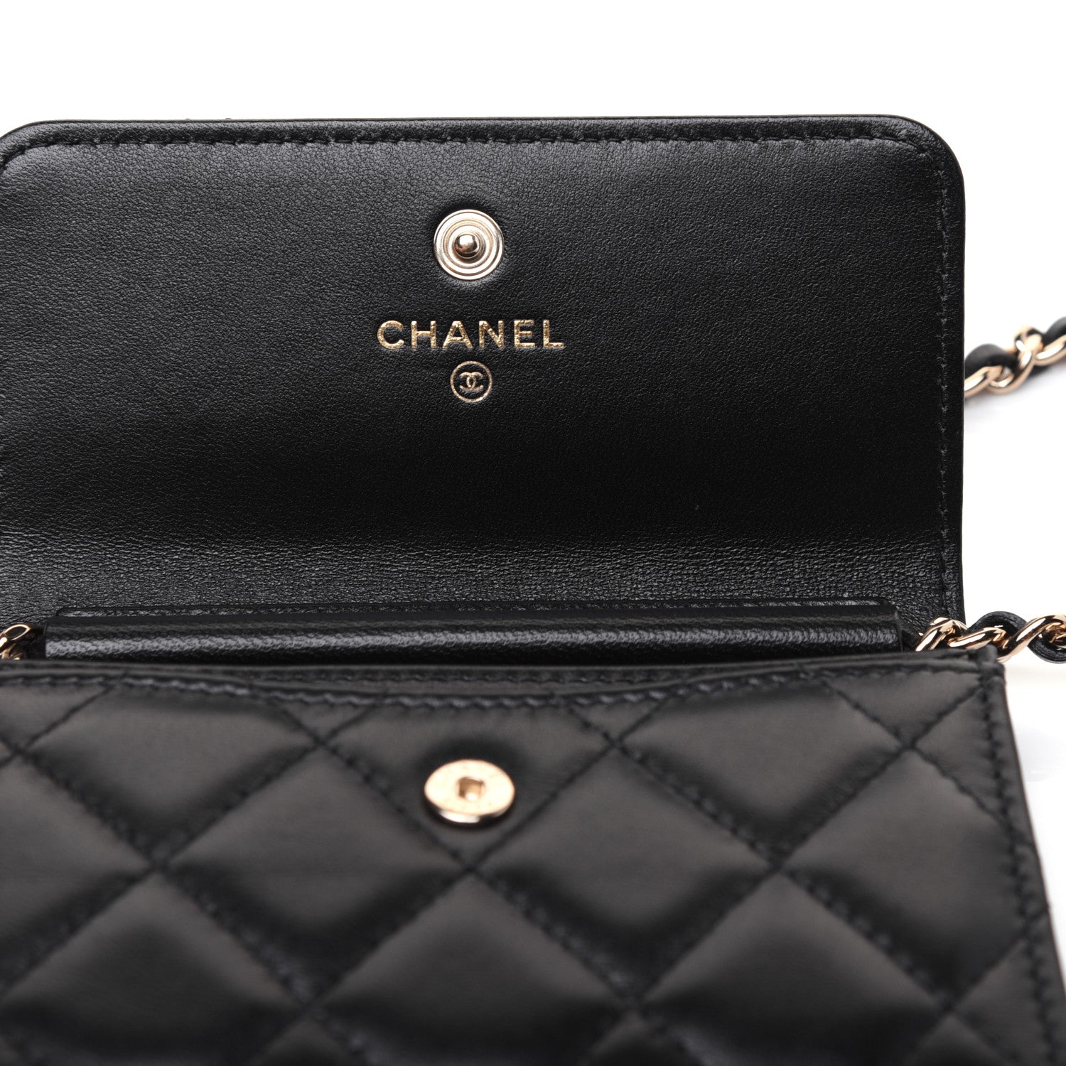 Chanel Lambskin Quilted My Chanel Lady Card Holder On Chain Black 11 of 15