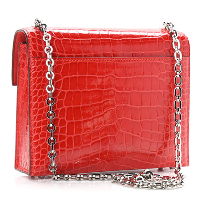 Hermes Shiny Alligator Mini Verrou Chaine Bag Geranium 3 of 10
