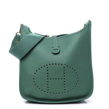 Hermes Taurillon Clemence Evelyne III PM Vert Vertigo 1 of 10