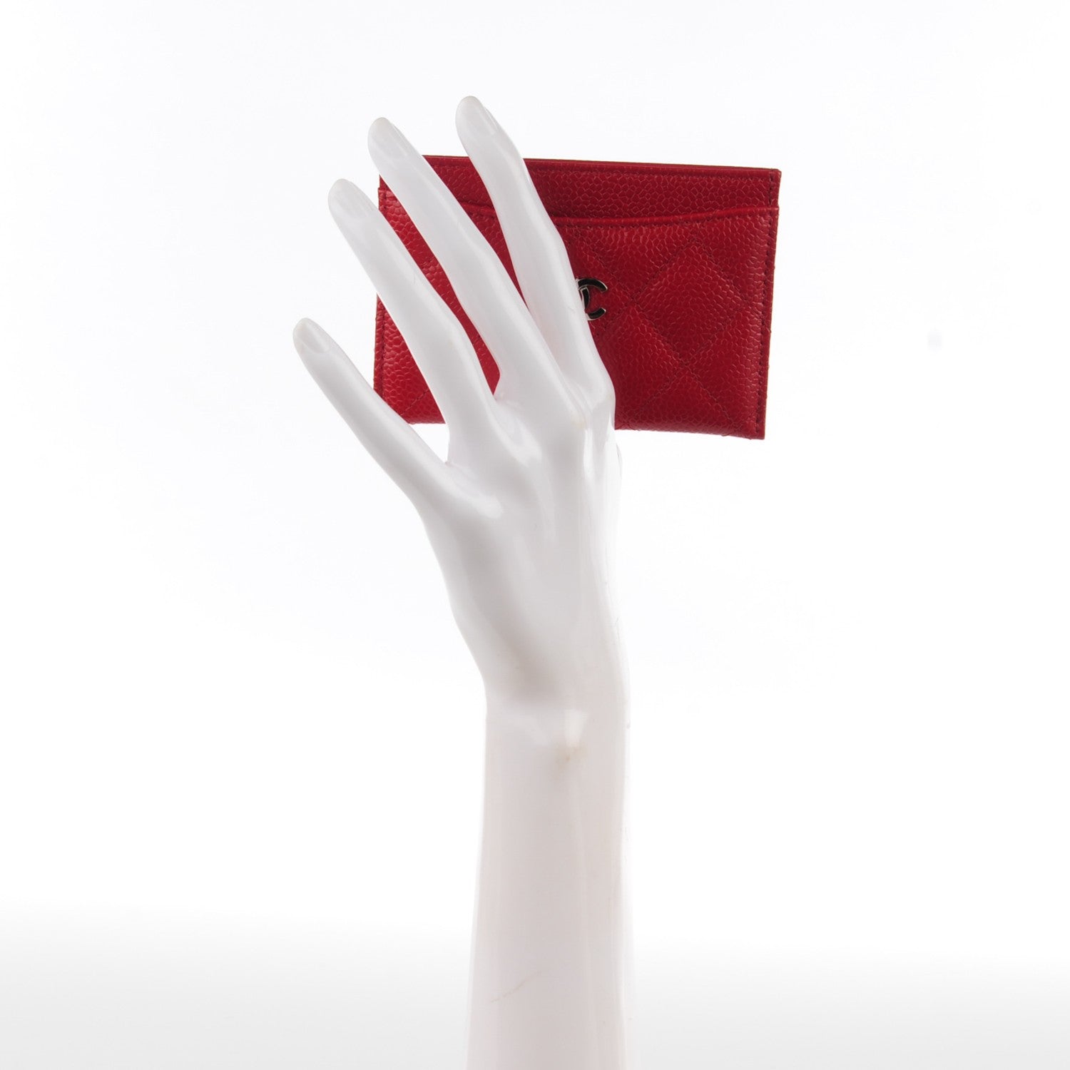 Chanel Caviar Quilted Card Holder Red 2 of 8