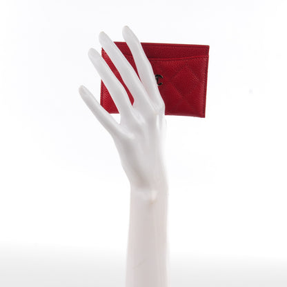 Chanel Caviar Quilted Card Holder Red 2 of 8