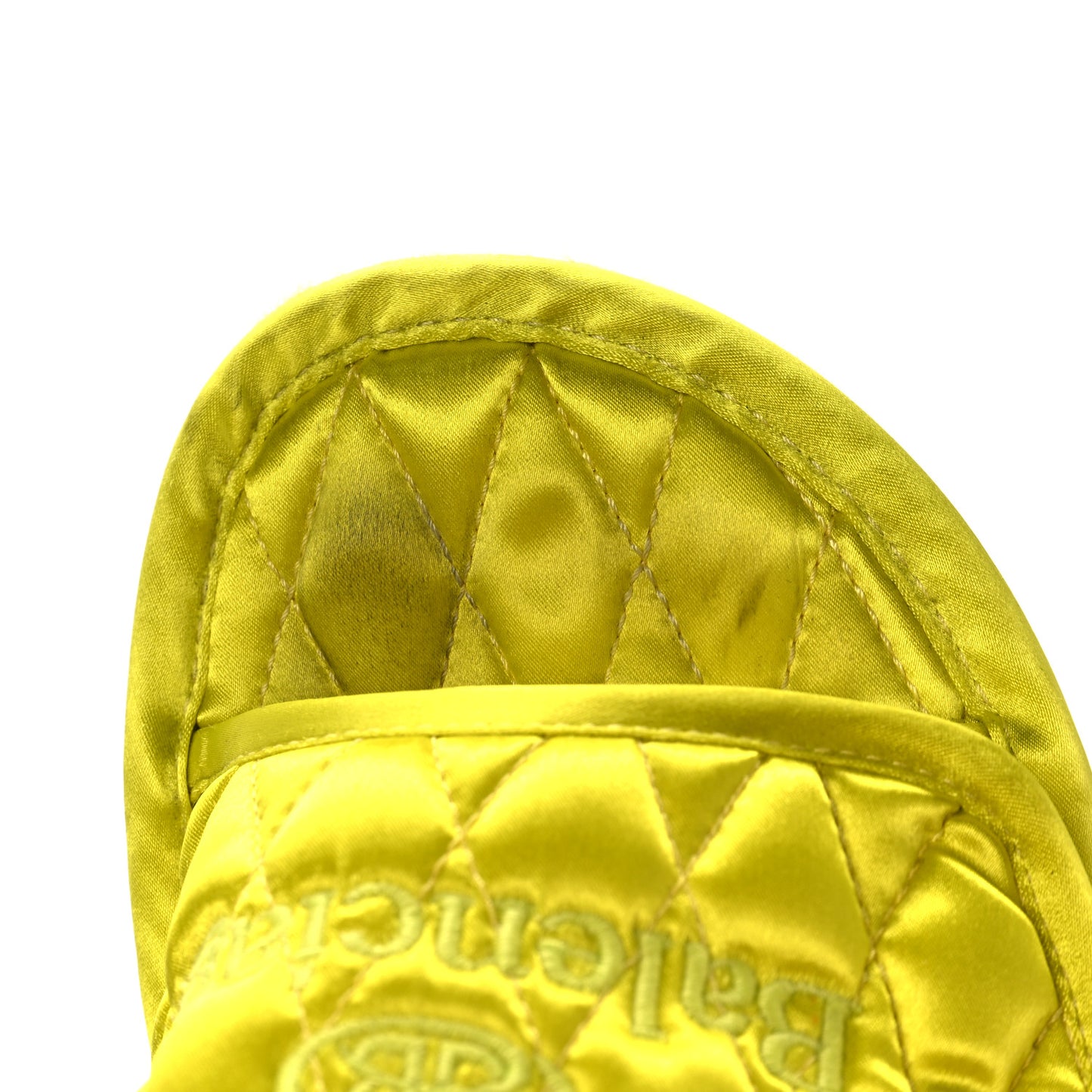 Satin Quilted Home 80mm Sandals 37 Lime