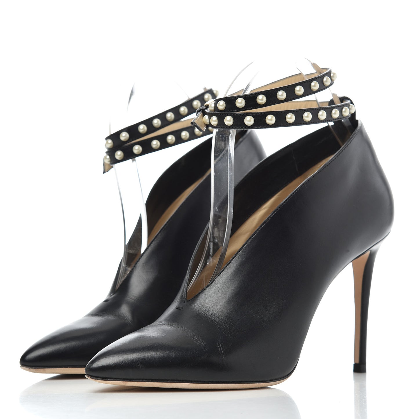 Calfskin Lark 65 Ankle Strap Pumps 37.5 Black