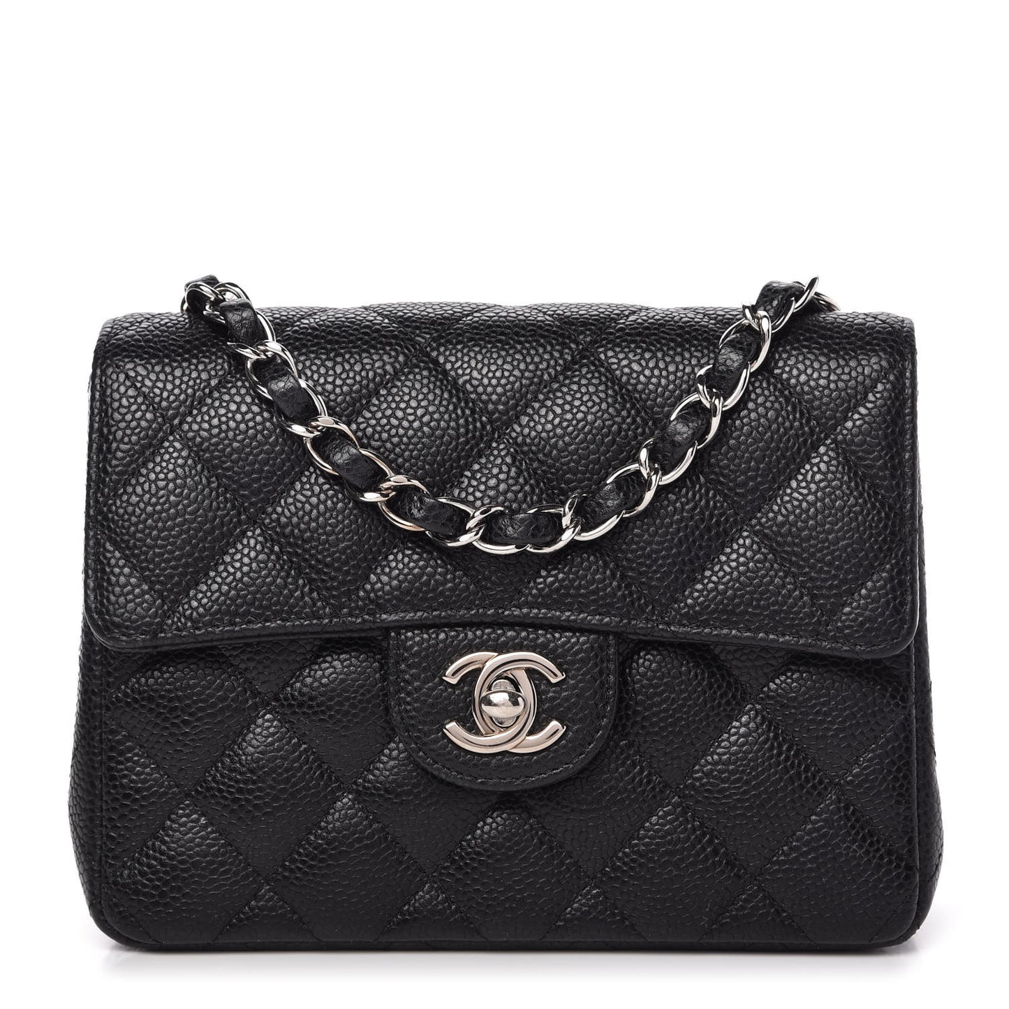 Caviar Quilted Mini Square Flap Black