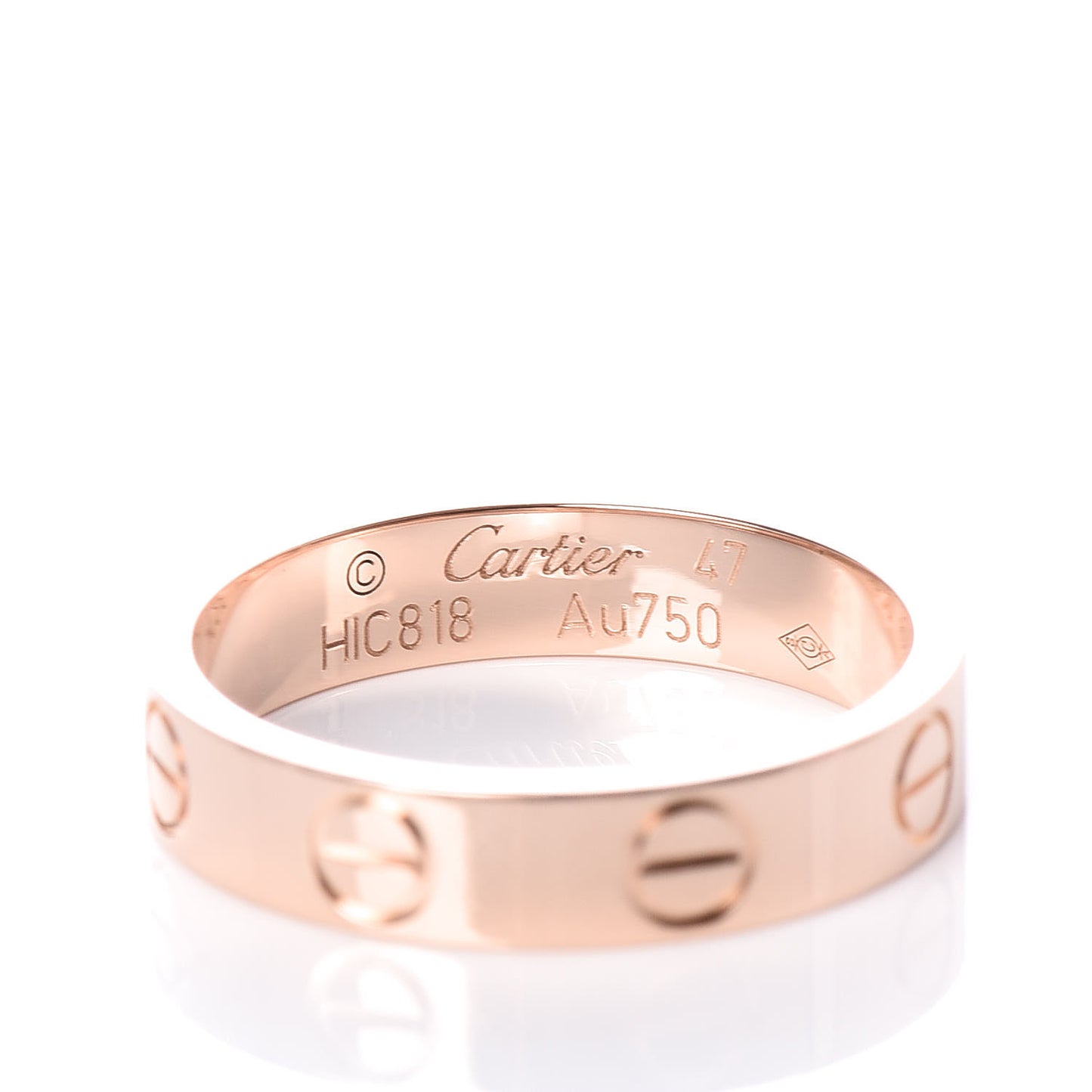 18K Pink Gold 3.5mm LOVE Wedding Band Ring 47 4
