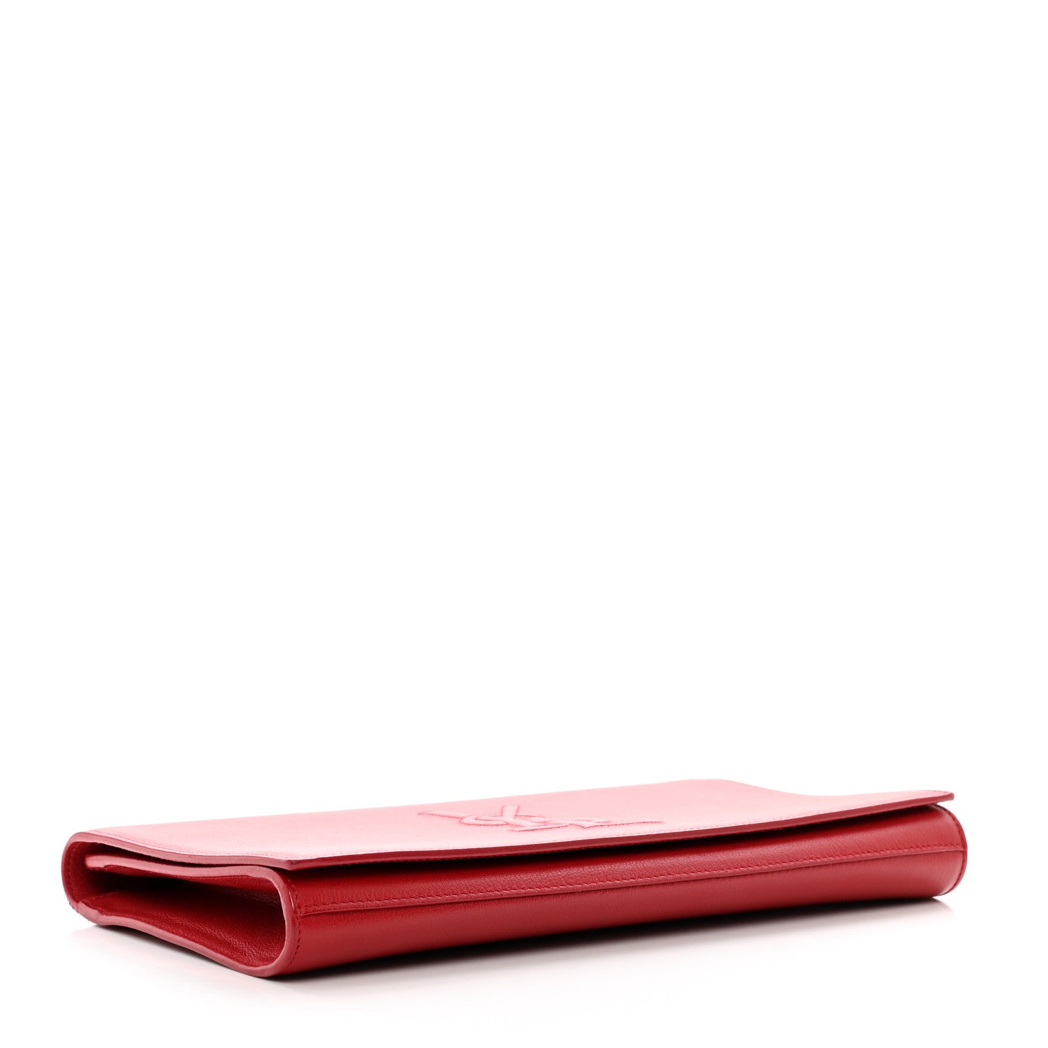 Saint Laurent Calfskin Monogram Large Belle De Jour Clutch Red 4 of 8