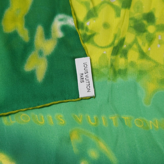 Silk Monogram Fleur Scarf Green