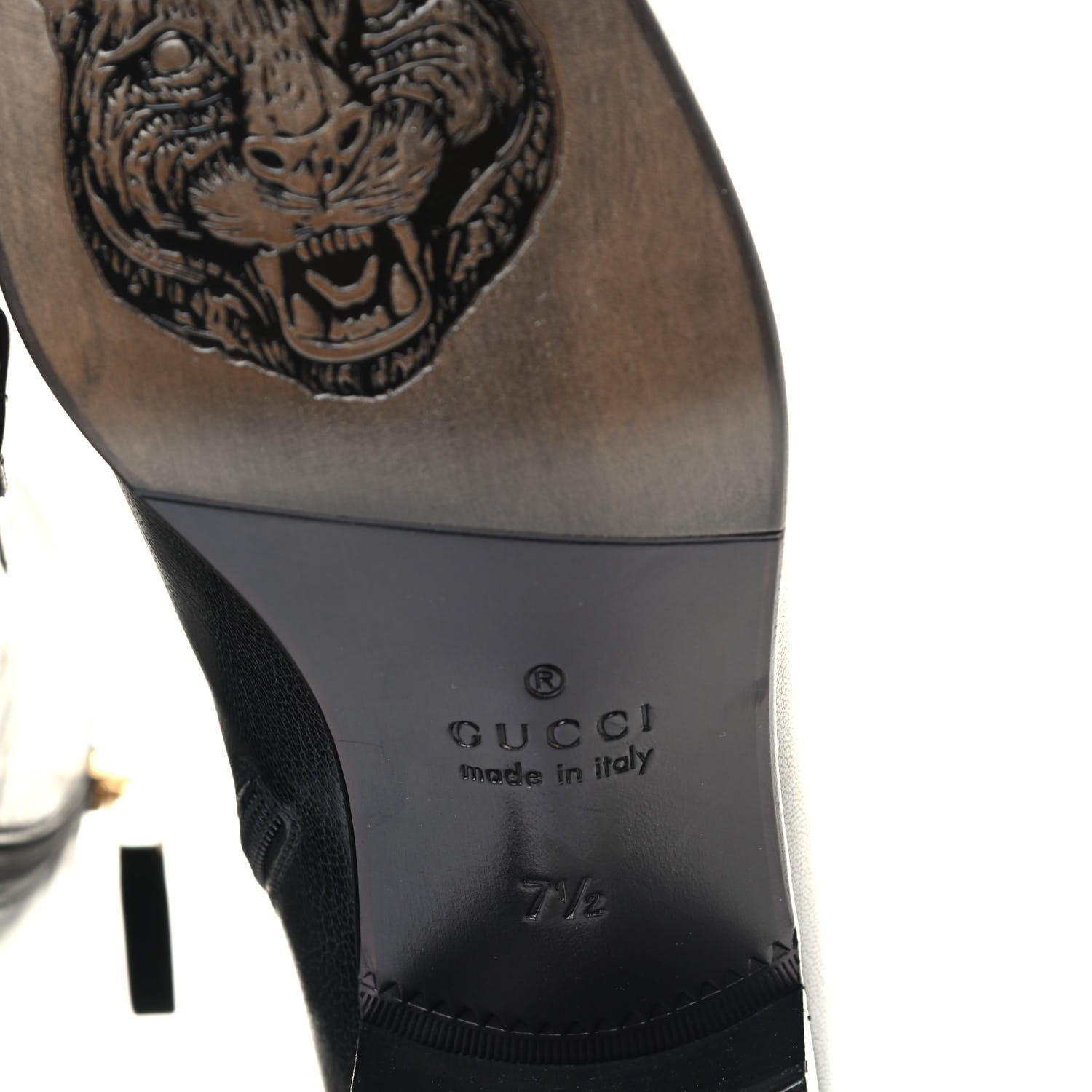 Gucci Goatskin Mens Kitten Chain Horsebit Ankle Boots 7.5 Black 5 of 6