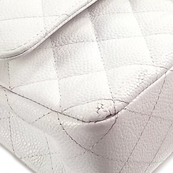 Caviar Quilted Small Double Flap White
