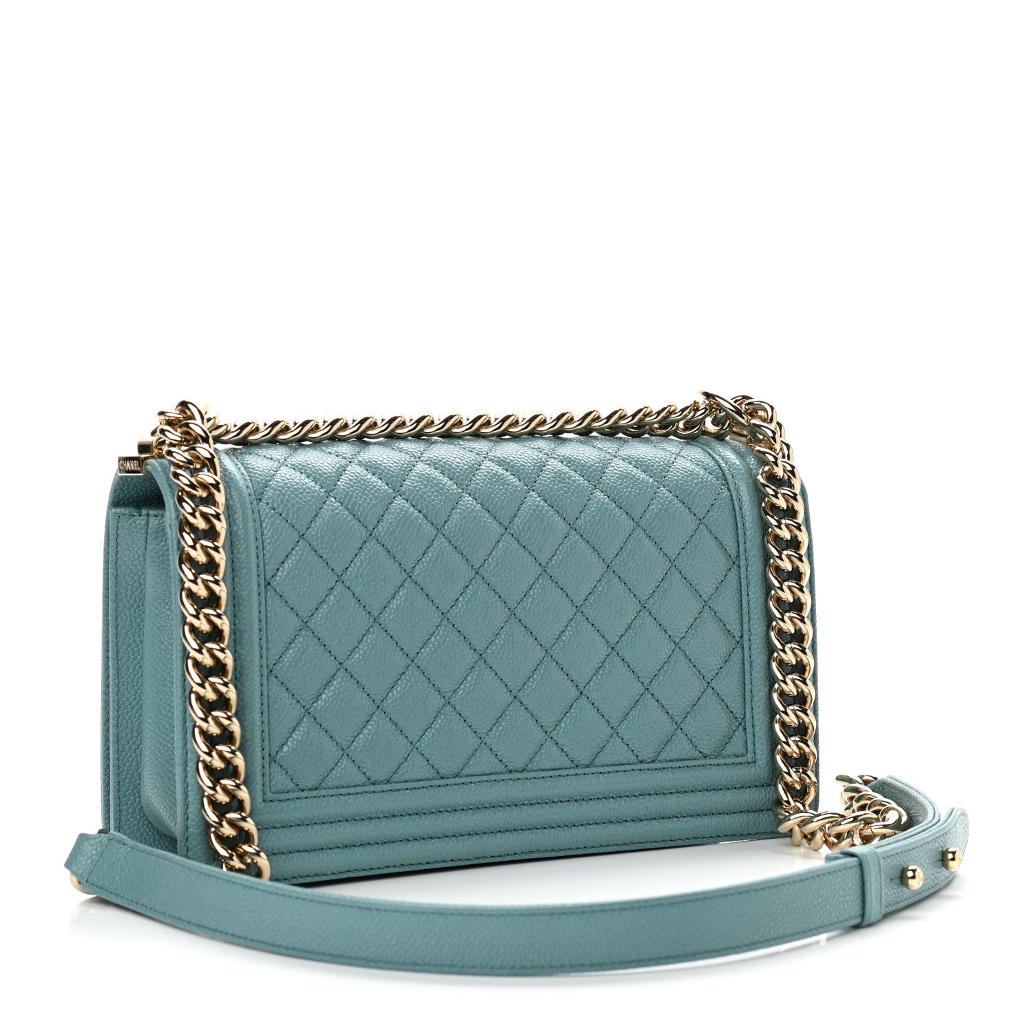 Chanel Caviar Quilted Medium Boy Flap Light Blue 3 of 11