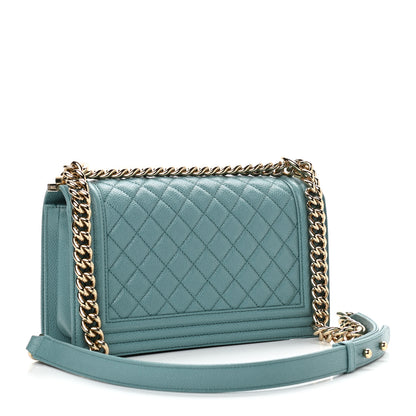 Chanel Caviar Quilted Medium Boy Flap Light Blue 3 of 11
