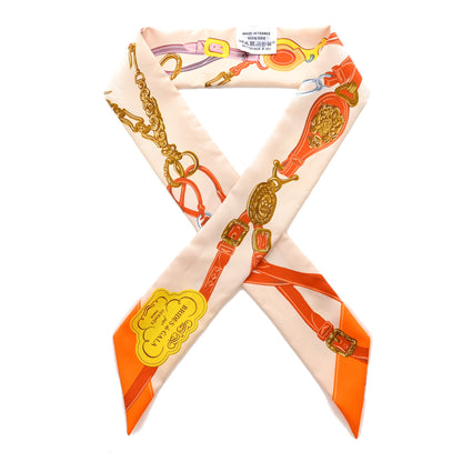 Hermes Silk Brides De Gala Twilly Creme Orange Jaune Vif 1 of 4