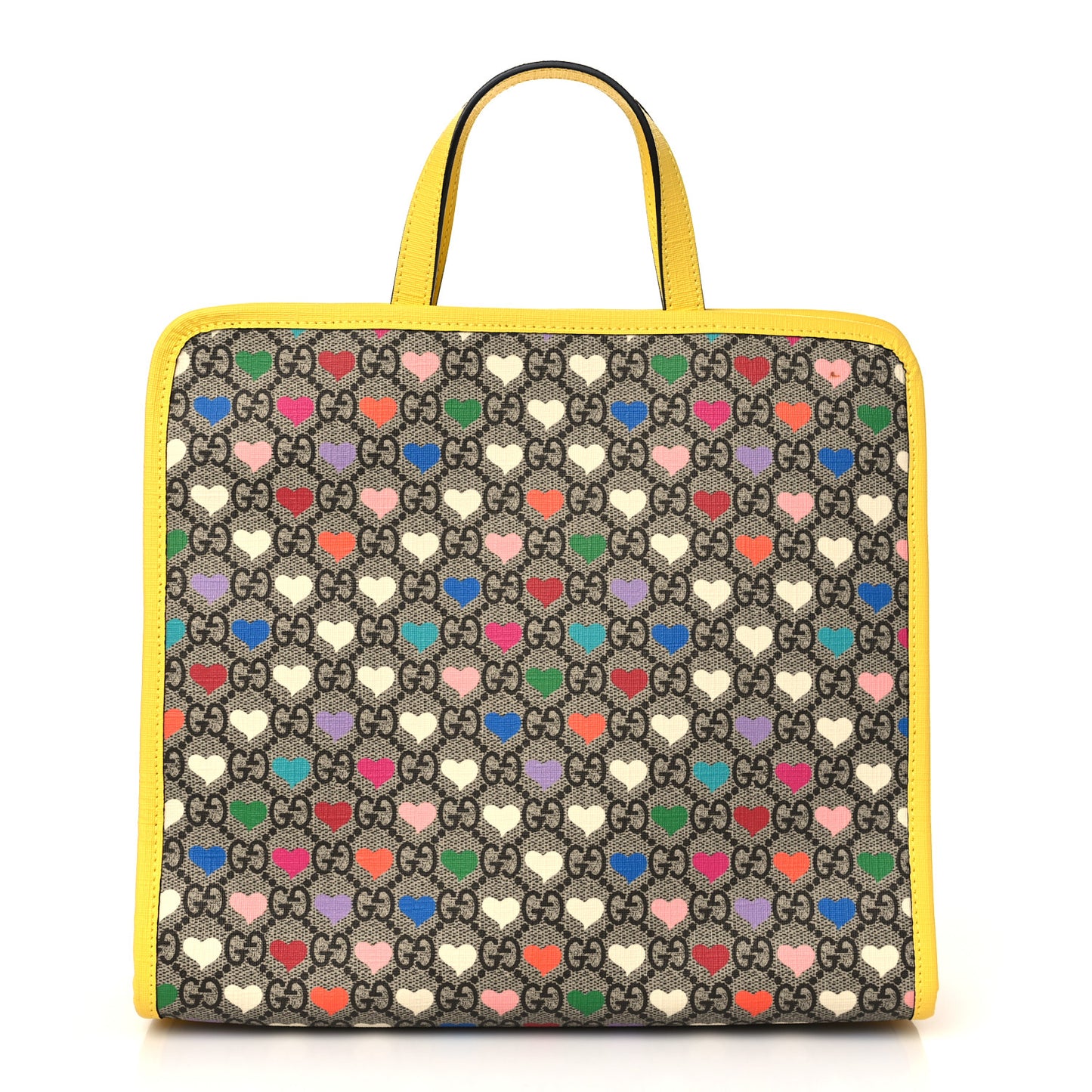 GG Supreme Monogram Hearts Childrens Tote Beige Ebony Multicolor Freesia
