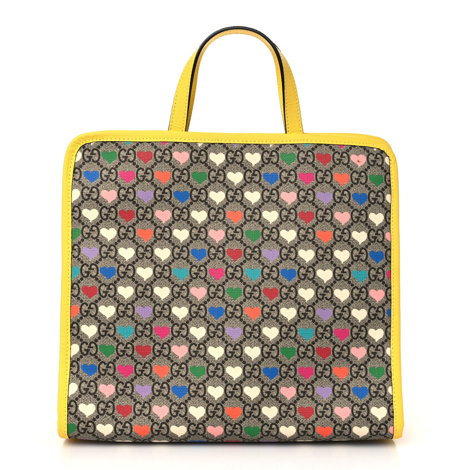 Gucci GG Supreme Monogram Hearts Childrens Tote Beige Ebony Multicolor Freesia 1 of 6