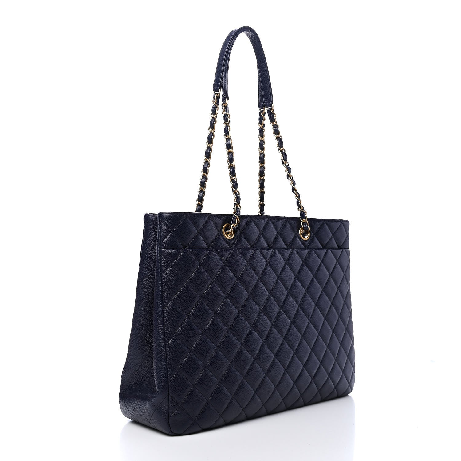 Chanel Caviar Quilted Large CC Shopping Tote Navy 3 of 10