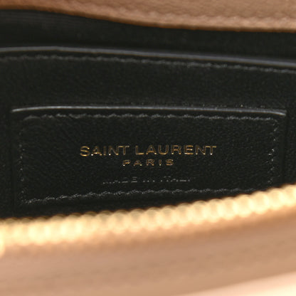 Saint Laurent Sheepskin Matelasse Chevron Monogram Medium College Bag Dark Beige 7 of 11