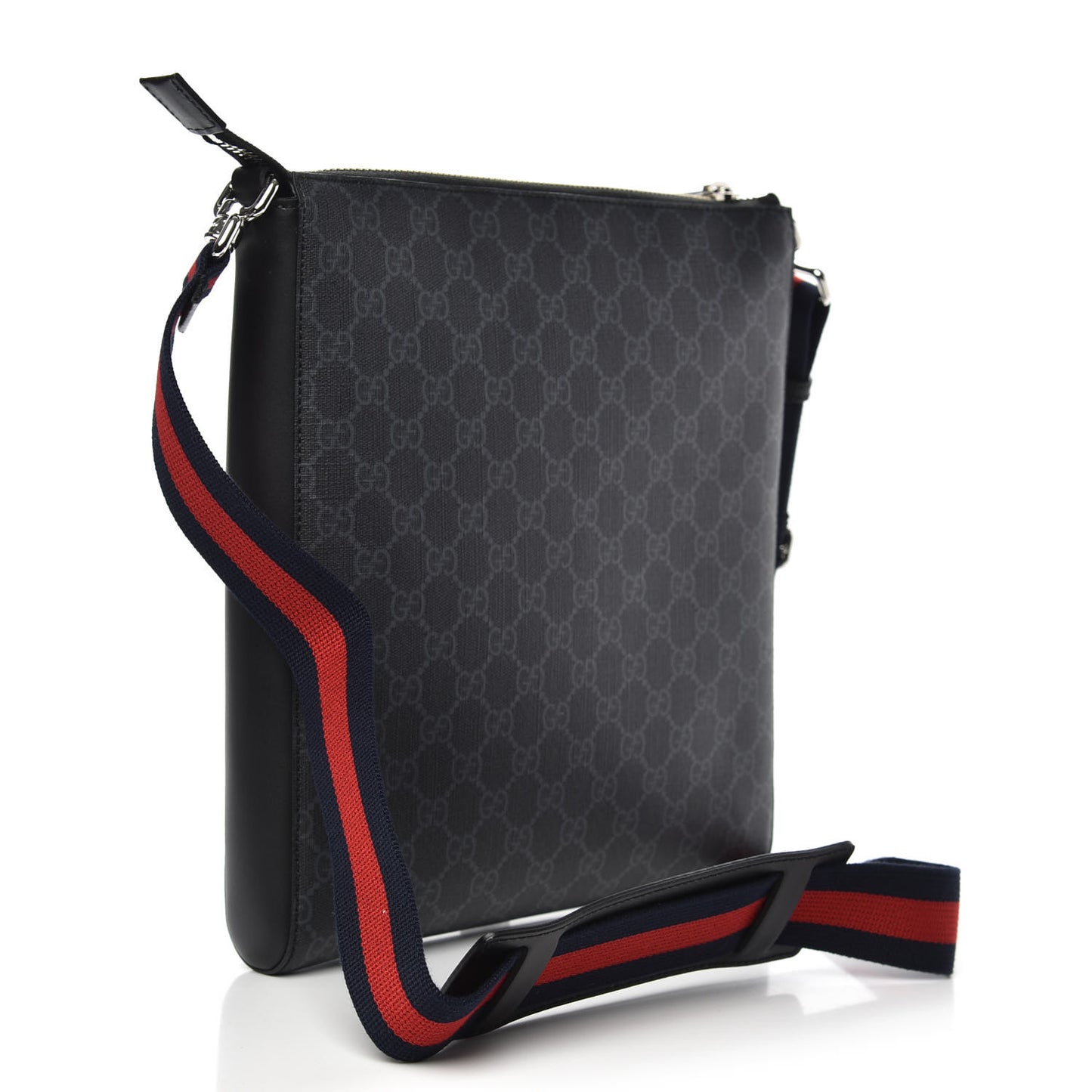 GG Supreme Monogram Night Courrier Flat Messenger Bag Black Multicolor