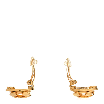 Chanel Metal CC Round Clip On Earrings Gold 3 of 4