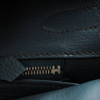 Hermes Taurillon Clemence Birkin 30 Bleu Orage 22 of 26