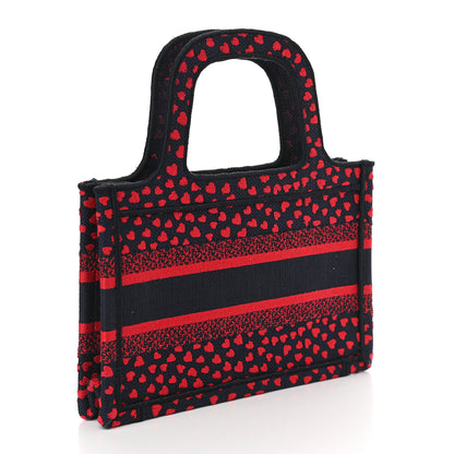 Christian Dior Canvas Embroidered Pop Heart I Love Paris Mini Book Tote Red Multicolor 2 of 9