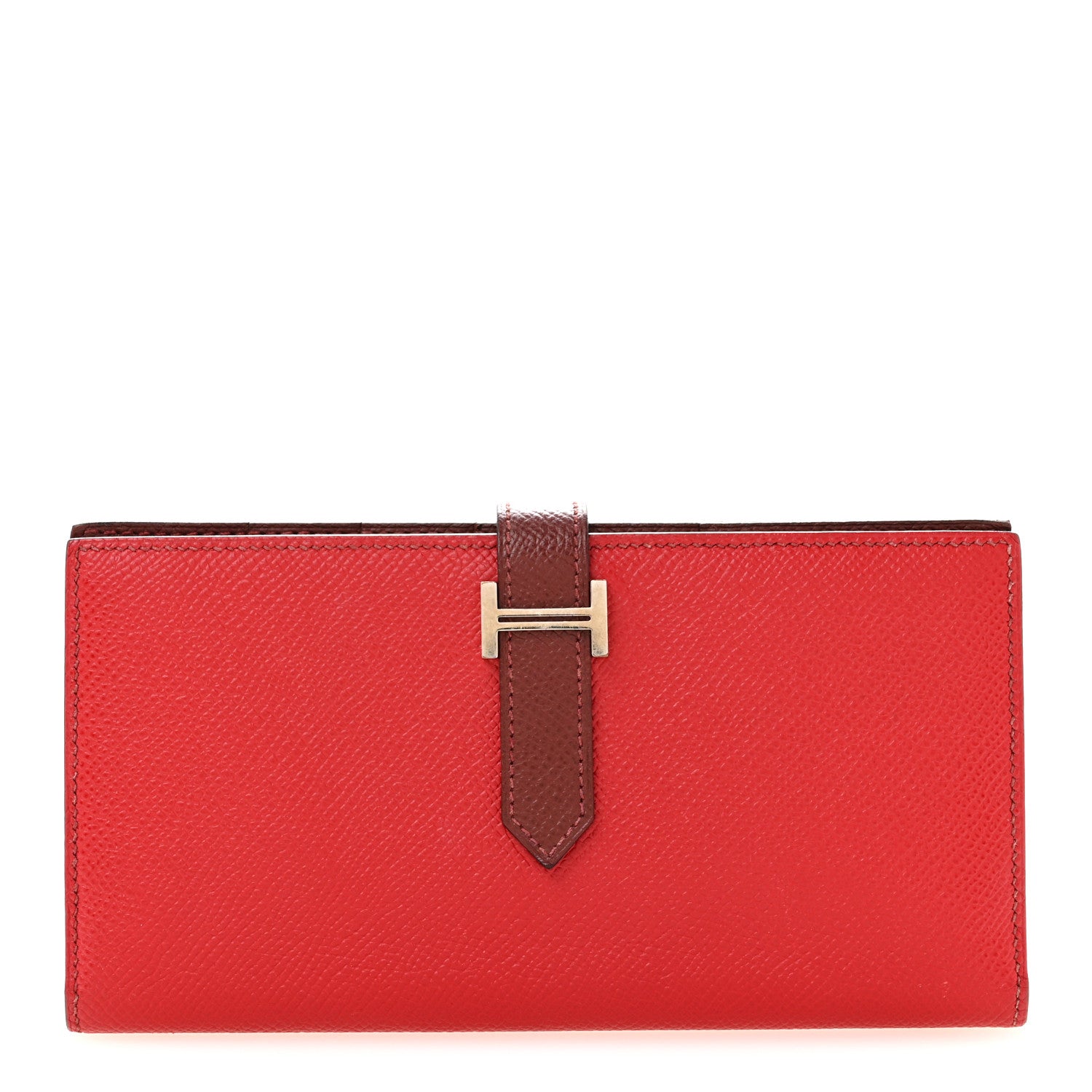 Hermes Epsom Bi-Color Bearn Gusset Wallet Rouge Casaque Rouge H 1 of 11