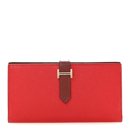 Hermes Epsom Bi-Color Bearn Gusset Wallet Rouge Casaque Rouge H 1 of 11