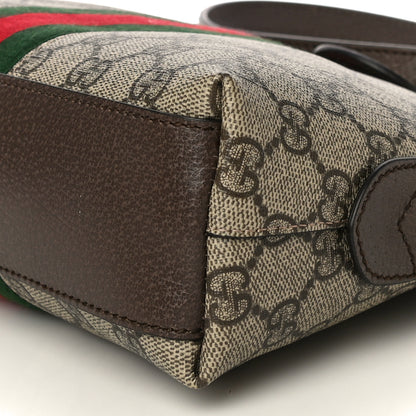Gucci GG Supreme Monogram Textured Dollar Calfskin Web Small Ophidia Dome Shoulder Bag Beige Ebony New Acero 10 of 11