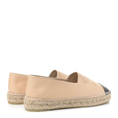 Chanel Lambskin CC Espadrilles 40 Beige Black 3 of 6